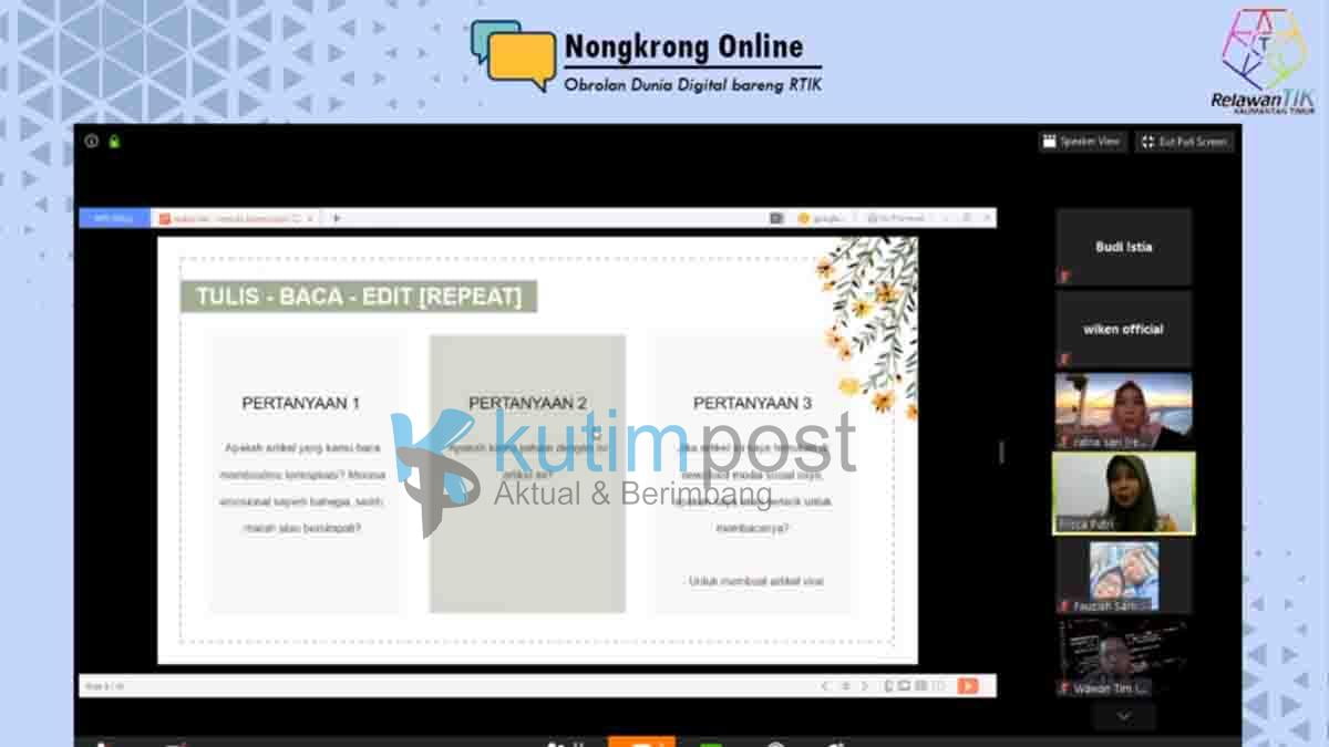 Nongkrong Online Bareng RTIK Kaltim Kutim Post Nongkrong Online Bareng RTIK Kaltim, Belajar Happy ditengah Pandemi Kutim Post