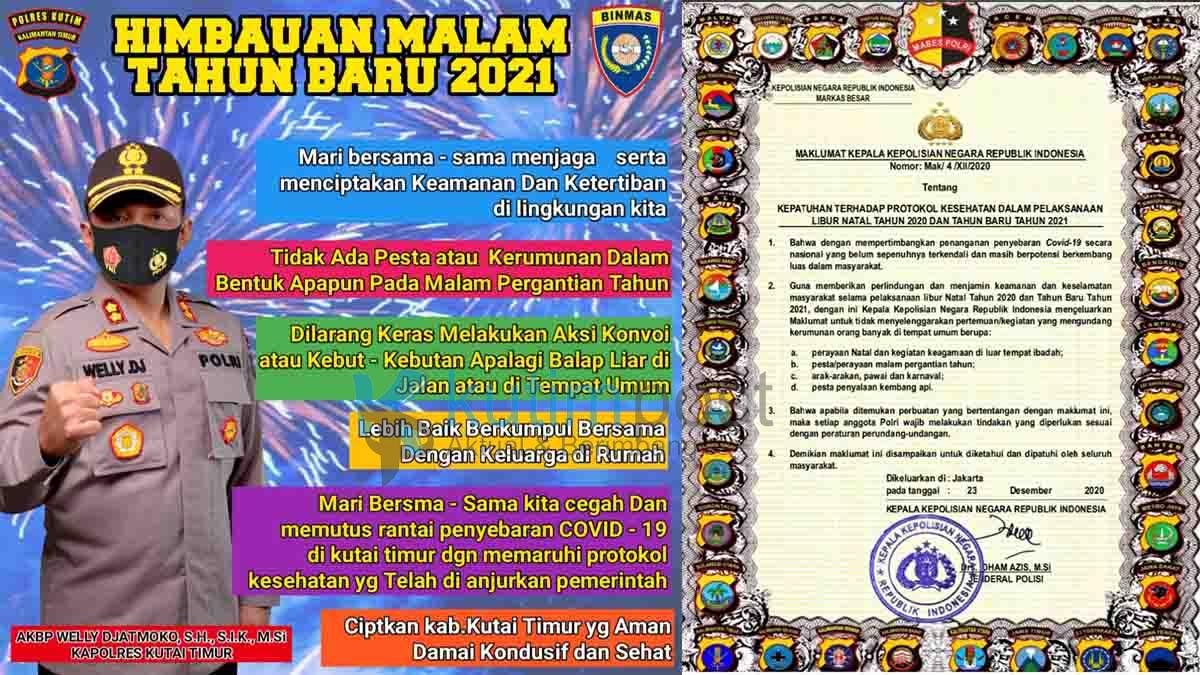 Himbauan Kapolres Kutim agar Tidak Berkumpul Pada Malam Pergantian Tahun 2021 Himbauan Kapolres Kutim agar Tidak Berkumpul Pada Malam Pergantian Tahun 2021