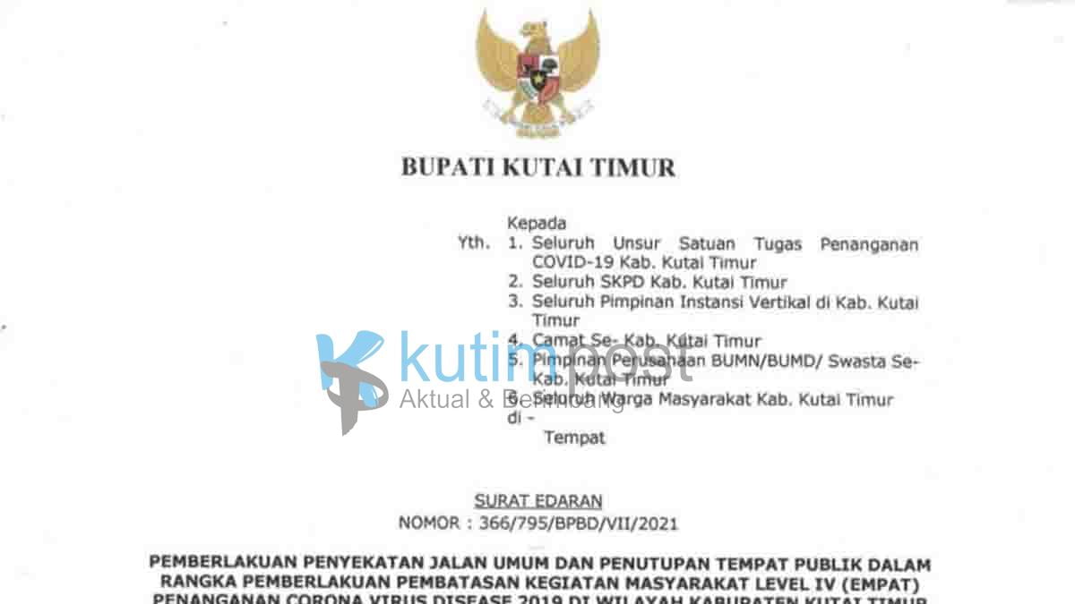 Surat Edaran Bupati Terkait Penyekatan 6 Titik Didalam Kota