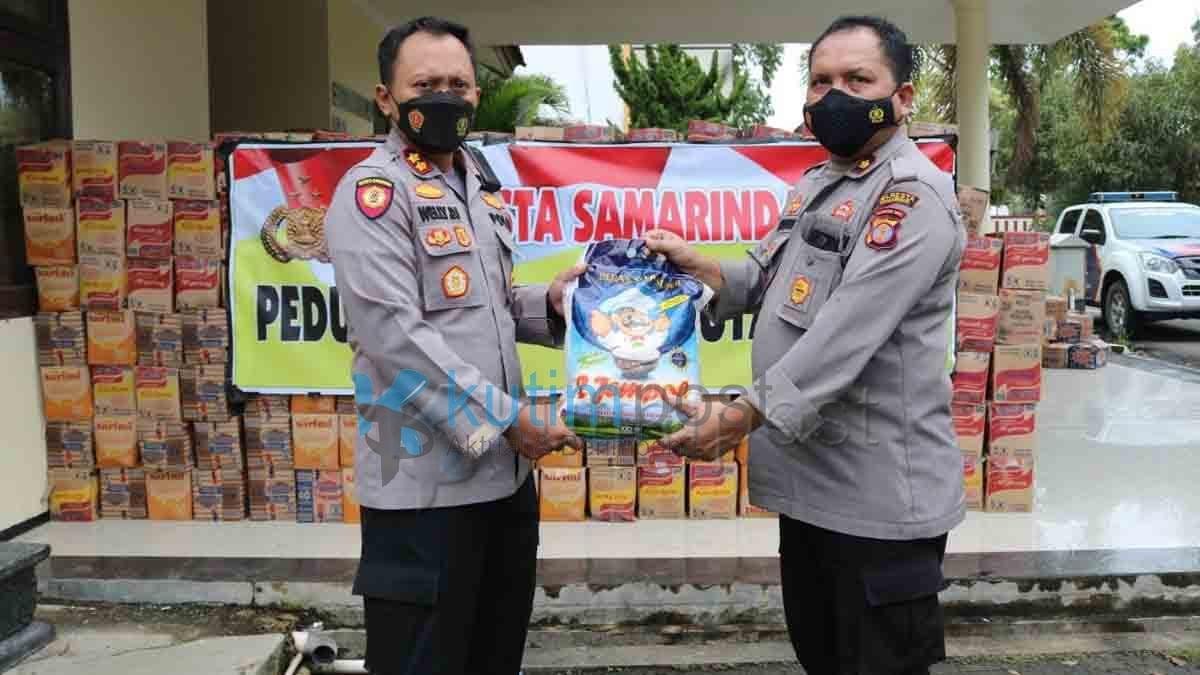 Banjir Sangatta, Polresta Samarinda Bantu 6 Truk Sembako