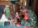 Babinsa Teluk Lingga Sambangi Anak Asuh Stunting Kodim 0909