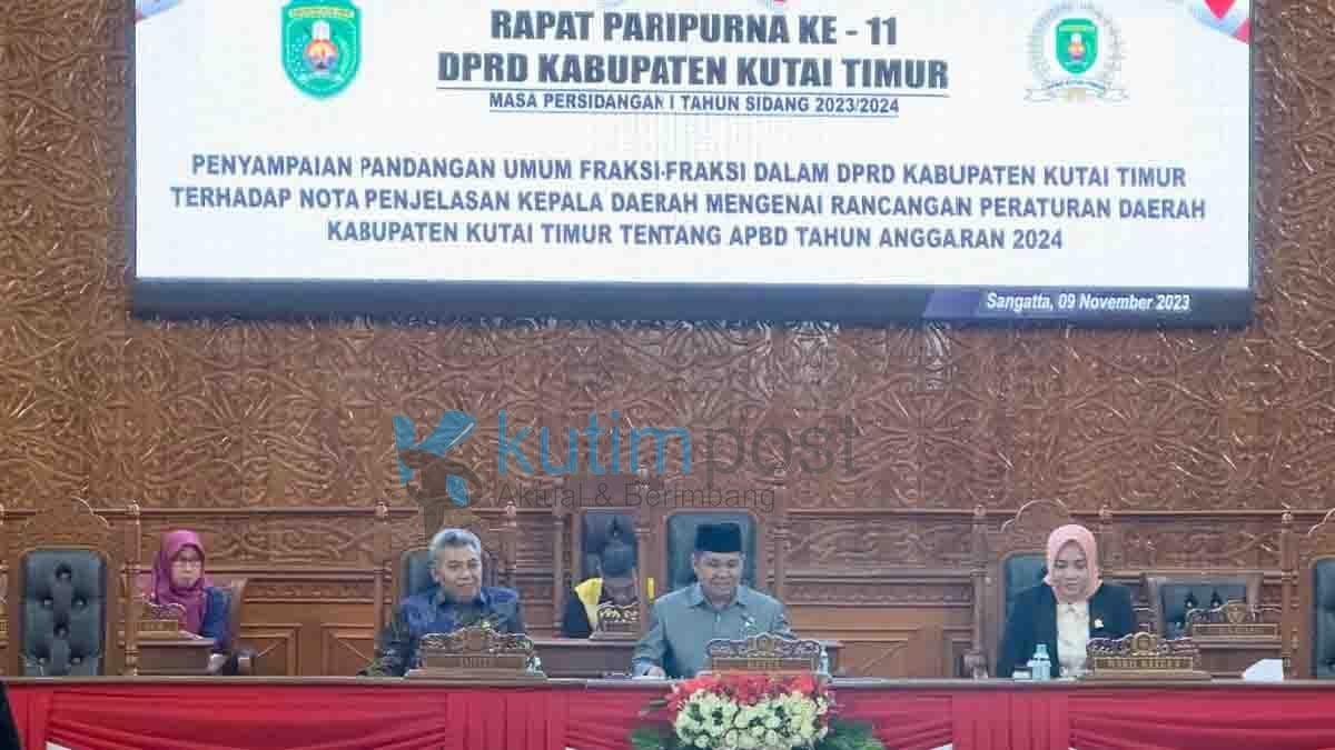 DPRD Kutim Gelar Paripurna ke-XII Tentang Tanggapan Kepala Daerah Terhadap Pandangan Umum Fraksi Terhadap RAPBD Kutim TA 2024 DPRD Kutim Gelar Paripurna ke-XII Tentang Tanggapan Kepala Daerah Terhadap Pandangan Umum Fraksi Terhadap RAPBD Kutim TA 2024