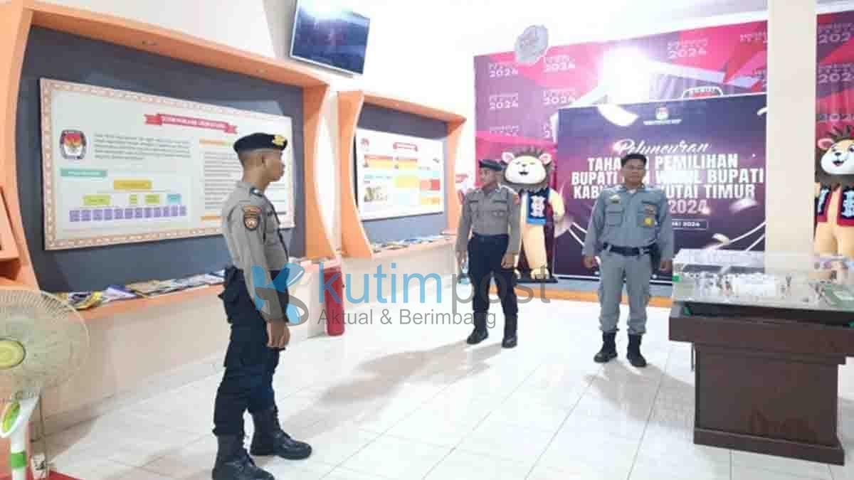 Polres Kutim Laksanakan Monitoring dan Patroli Di Kantor KPU Menjelang Pilkada 2024