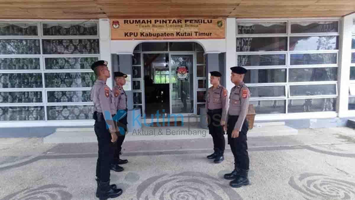Sambut Pilkada 2024, Personel Polres Kutai Timur Siap Amankan Kantor KPU Kutai Timur