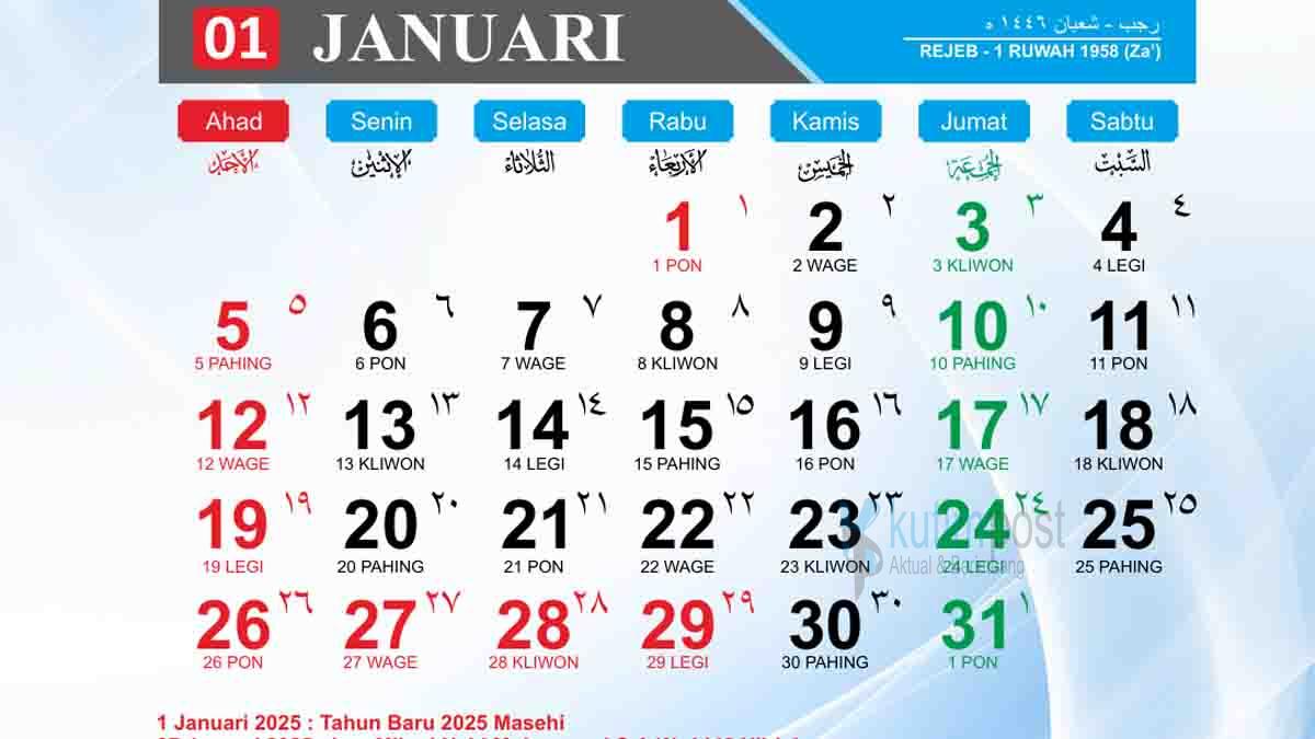 Hari Libur Nasional Tahun 2025 Lengkap