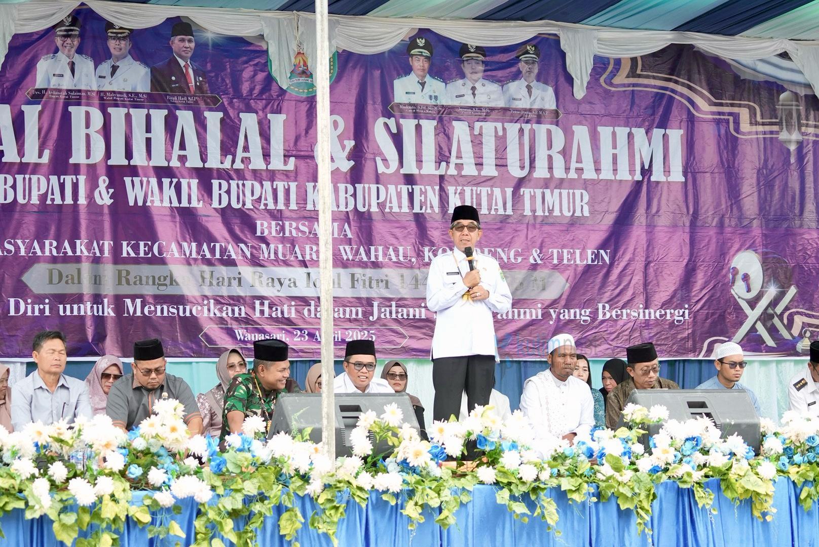 Bupati dan Wabup Kutim Gelar Halalbihalal di Muara Wahau, Tegaskan Komitmen terhadap Dunia Pendidikan