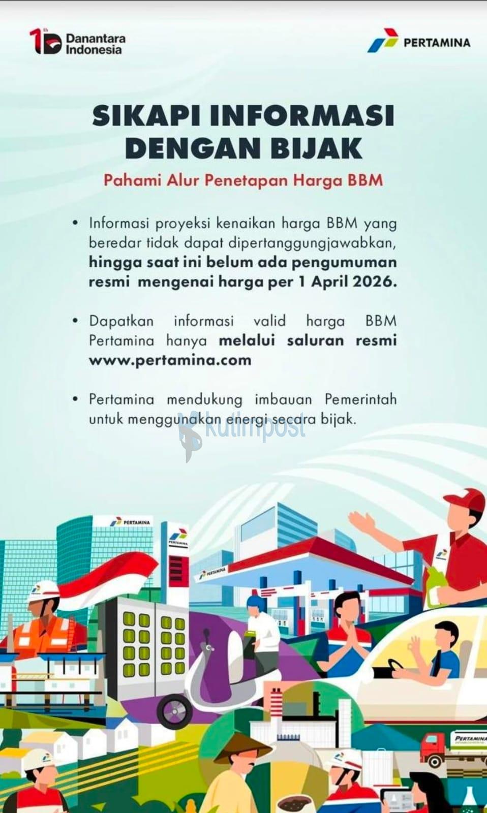 Hoaks Kenaikan BBM? Pertamina Tegaskan Belum Ada Pengumuman Resmi per April 2026
