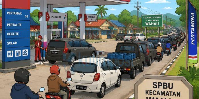 Antrean BBM Mengular di Wahau–Kongbeng, Harga Eceran Tembus Rp50 Ribu/Liter