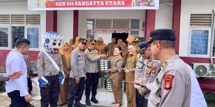 SPPG Polres Kutim Salurkan Perdana MBG di SDN 015, Targetkan 3.000 Penerima Manfaat