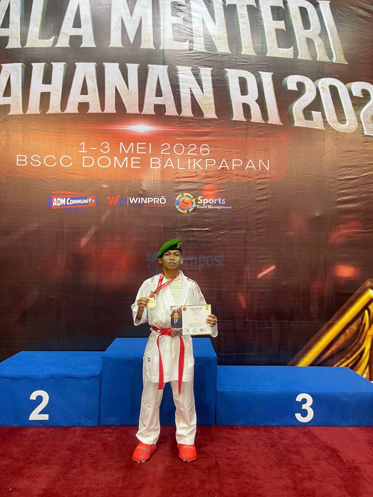 Keren! Prajurit Brigif TP 32/Mangkalihat Sabet Juara 2 Karate Piala Menhan 2026