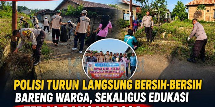 Polisi Turun Bersih-Bersih Bareng Warga, Kapolsek Sangatta Utara Ajak Wujudkan Sangatta Bersih dan Sehat