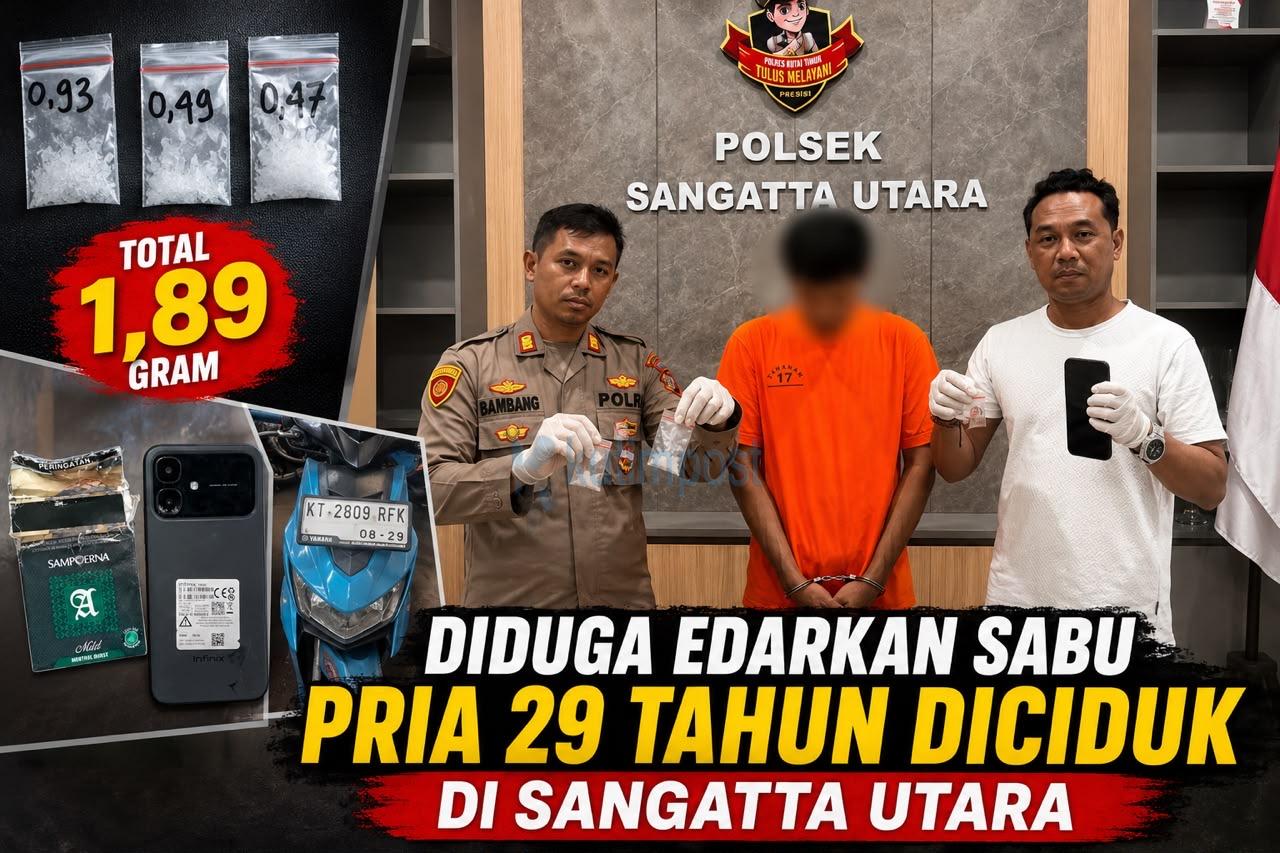 Aksi Senyap Polsek Sangatta Utara Berbuah Hasil, Terduga Pengedar Sabu Diciduk di Sangatta Utara