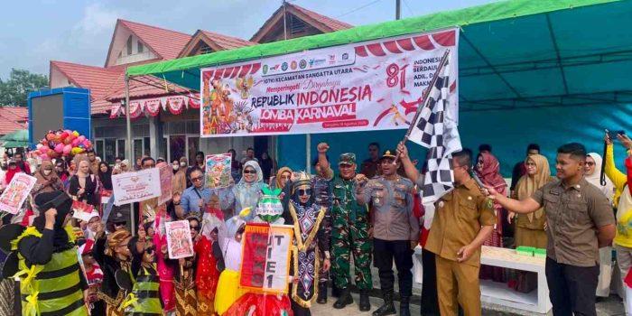 700 Peserta Meriahkan Karnaval HUT RI ke-81 di Sangatta Utara, Polisi Pastikan Aman