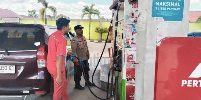Polsek Sangatta Utara Cek SPBU, Waspadai Pengetap BBM